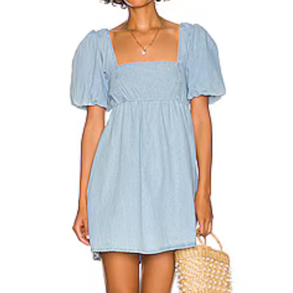 Show Me Your Mumu Smitten Babydoll dress Sky Blue Large NWT